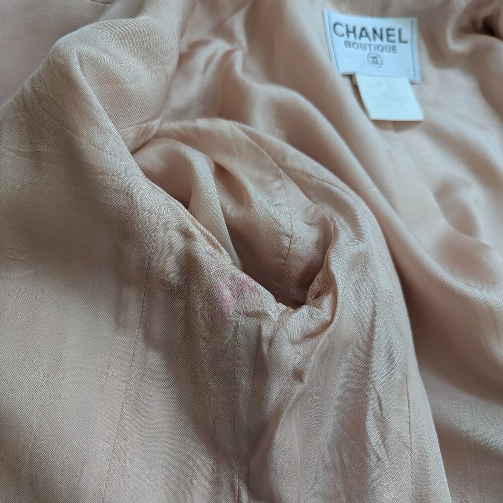 CHANEL Vintage Pink Wool Double Breasted Jacket 97P Spring 1997 FR40 S M 6 8 - Picture 14 of 16